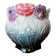 Art Nouveau flowerpot with slip peonies