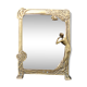 Art Nouveau mirror in gilded brass with a woman figure emerging from a vintage frame
