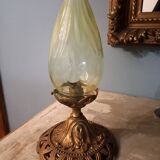 Luminaire globe verre ouraline ancien Art nouveau fin 19e début 20e siècle