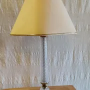 Neo-classical table lamp base in glass and gilded brass - mid 20th century
