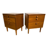 Pair of Vintage Stag Teak Bedside Cabinets – Mid-Century Modern 1960s–1970
