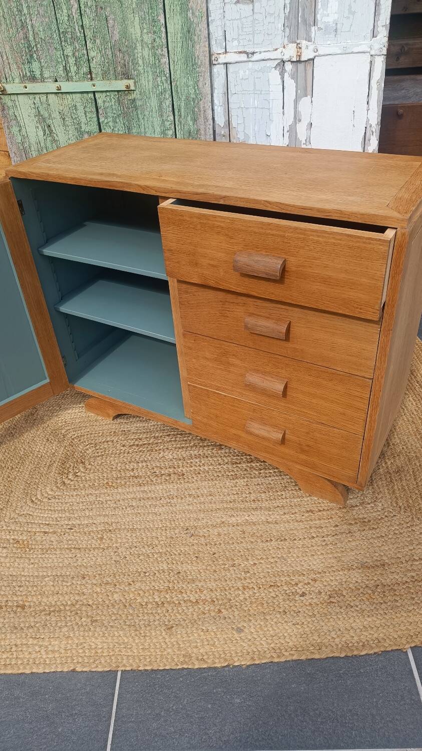 Vintage wooden sideboard – 4 drawers and cupboard