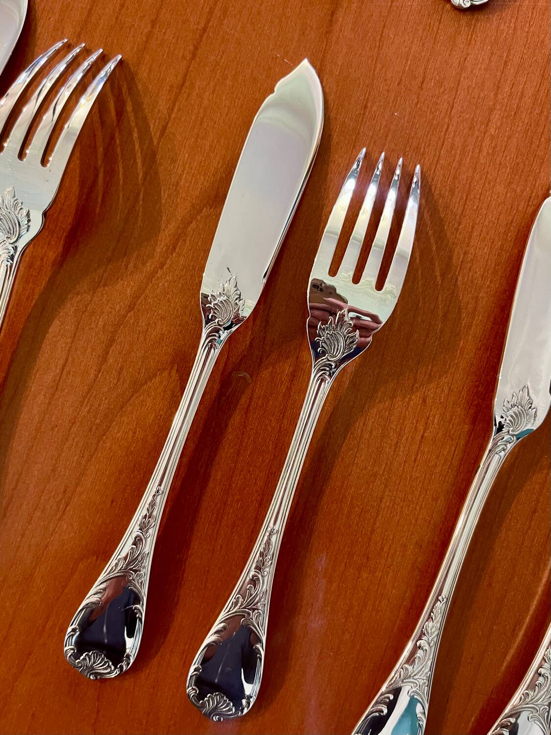 Christofle Marly 6-piece fish cutlery set, excellent condition