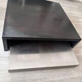 Coffee table in two Max & Moritz modules in black and stainless steel