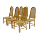 Set of 6 bamboo and webbing dining chairs 1970s