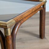 Bamboo and glass coffee table