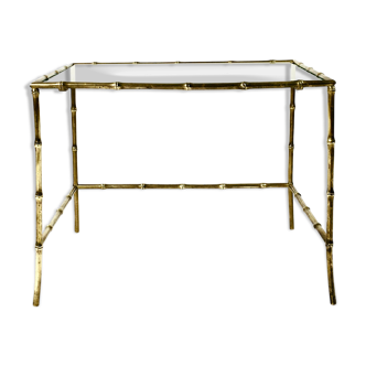 Golden bronze side table, Maison Baguès 1950