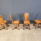 Vintage oak brutalist chairs, 1970s set of 4