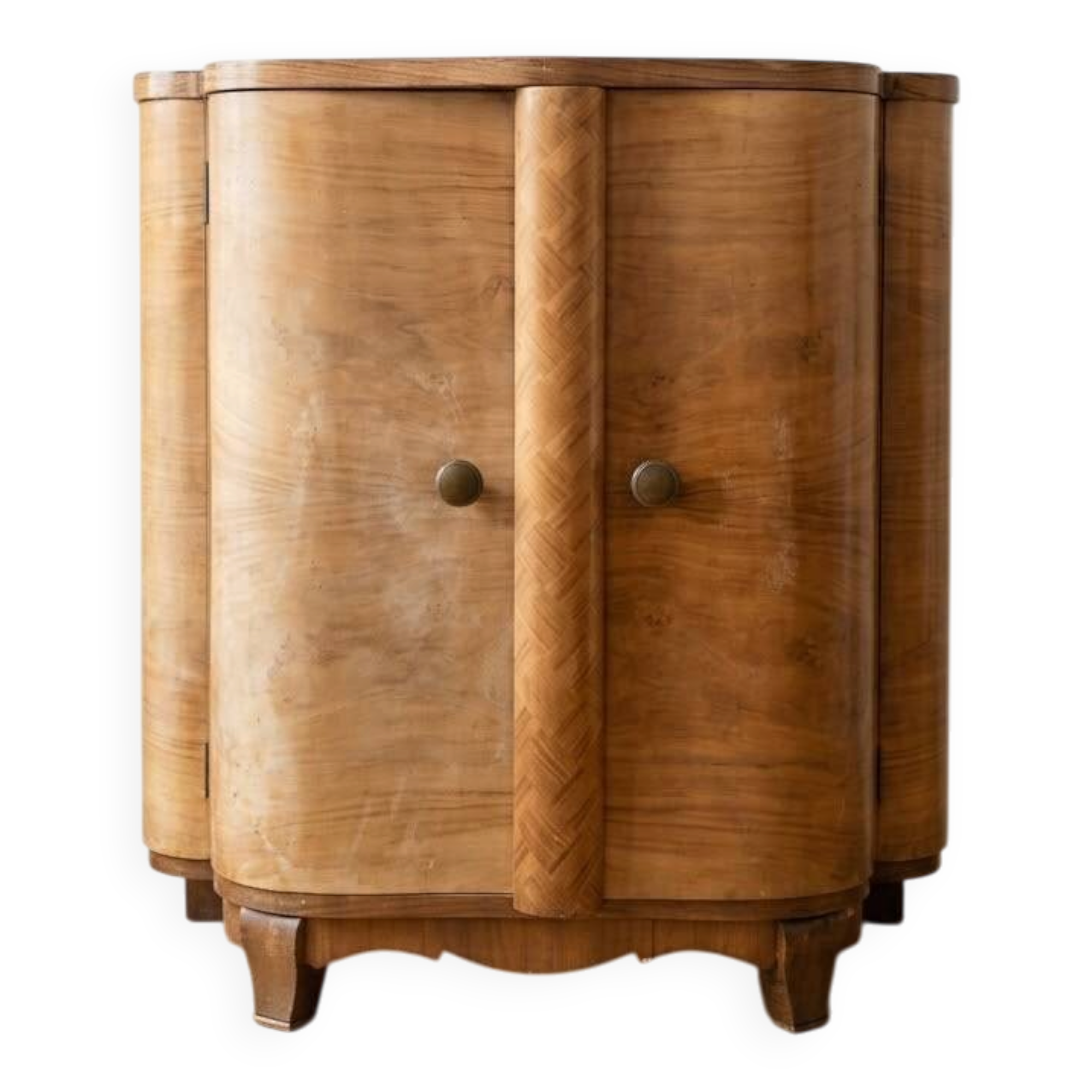 Pair of Art Deco bedside tables in walnut