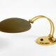 Huge 1970s brass table lamp with adjustable neck and shade from Hillebrand