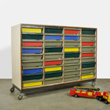 Dutch schoolcabinet with coloured drawers, 1970s