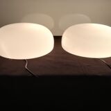 TWO PLAFONNIERS IN OPALINE OF ANNEES 60/70