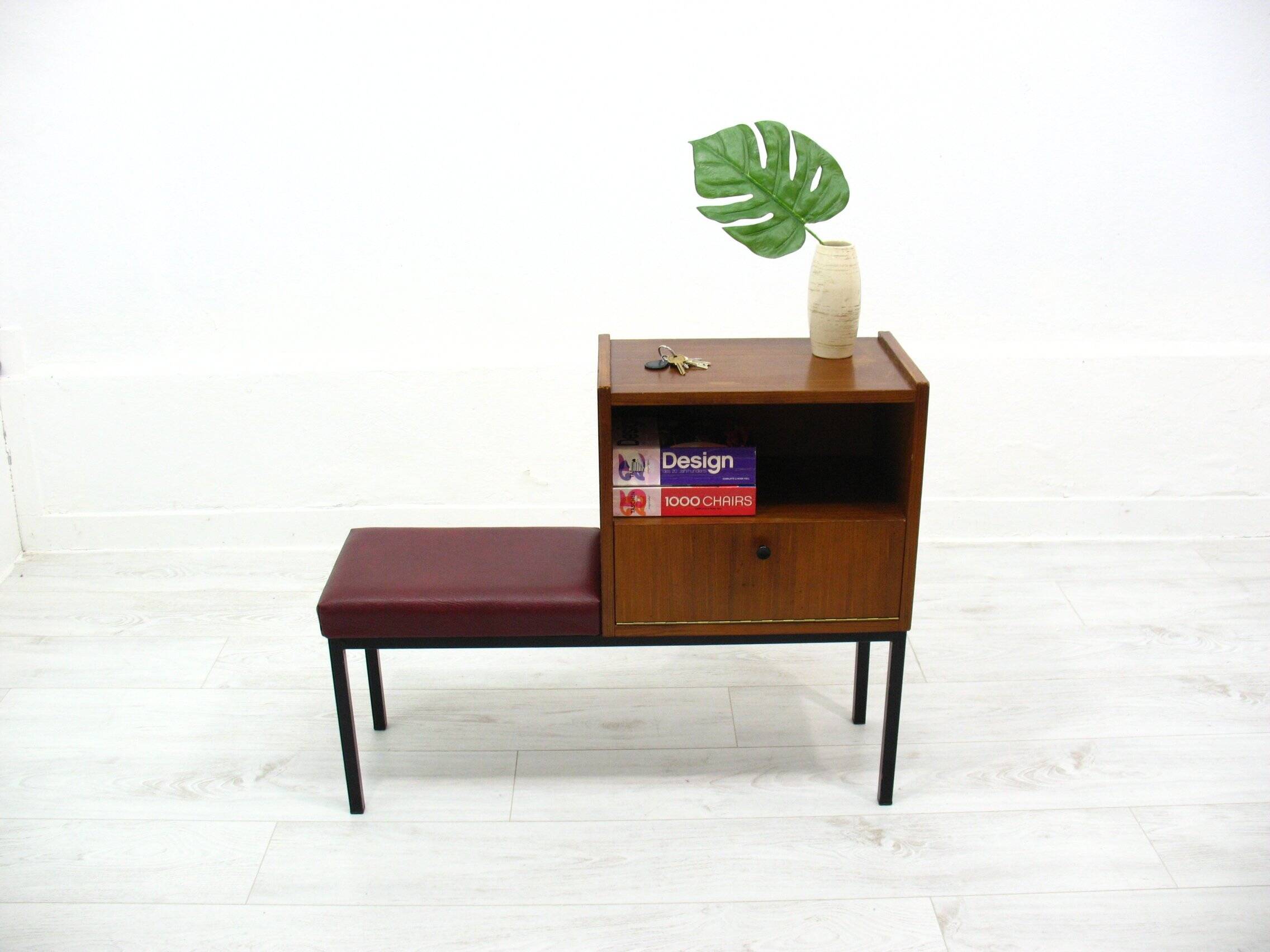 Telephone Bench in Wood and Metal, 1970s