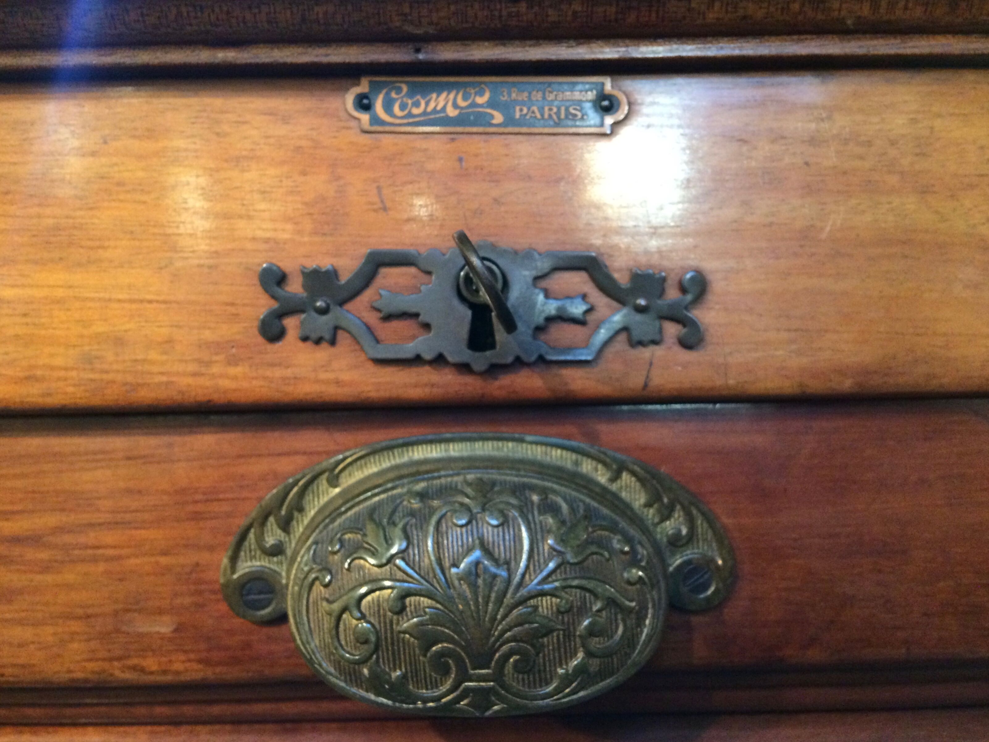 Rare workbook has curtain cosmos end mahogany XIX notary