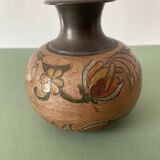 Cloisonné brass vase with floral motifs