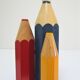 Lamp foot three pencils wood beech vintage 80s