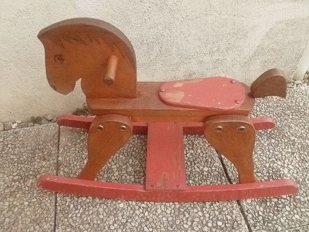 Wooden rocking horse