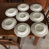 8 white porcelain plates Quadrifoglio Italy