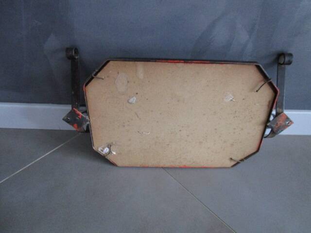 Art Deco wrought iron coat rack mirror