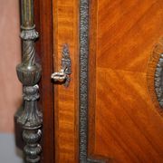 Louis Buffet in Walnut 19th Century with Drawers, Marble and Bronze Ornaments