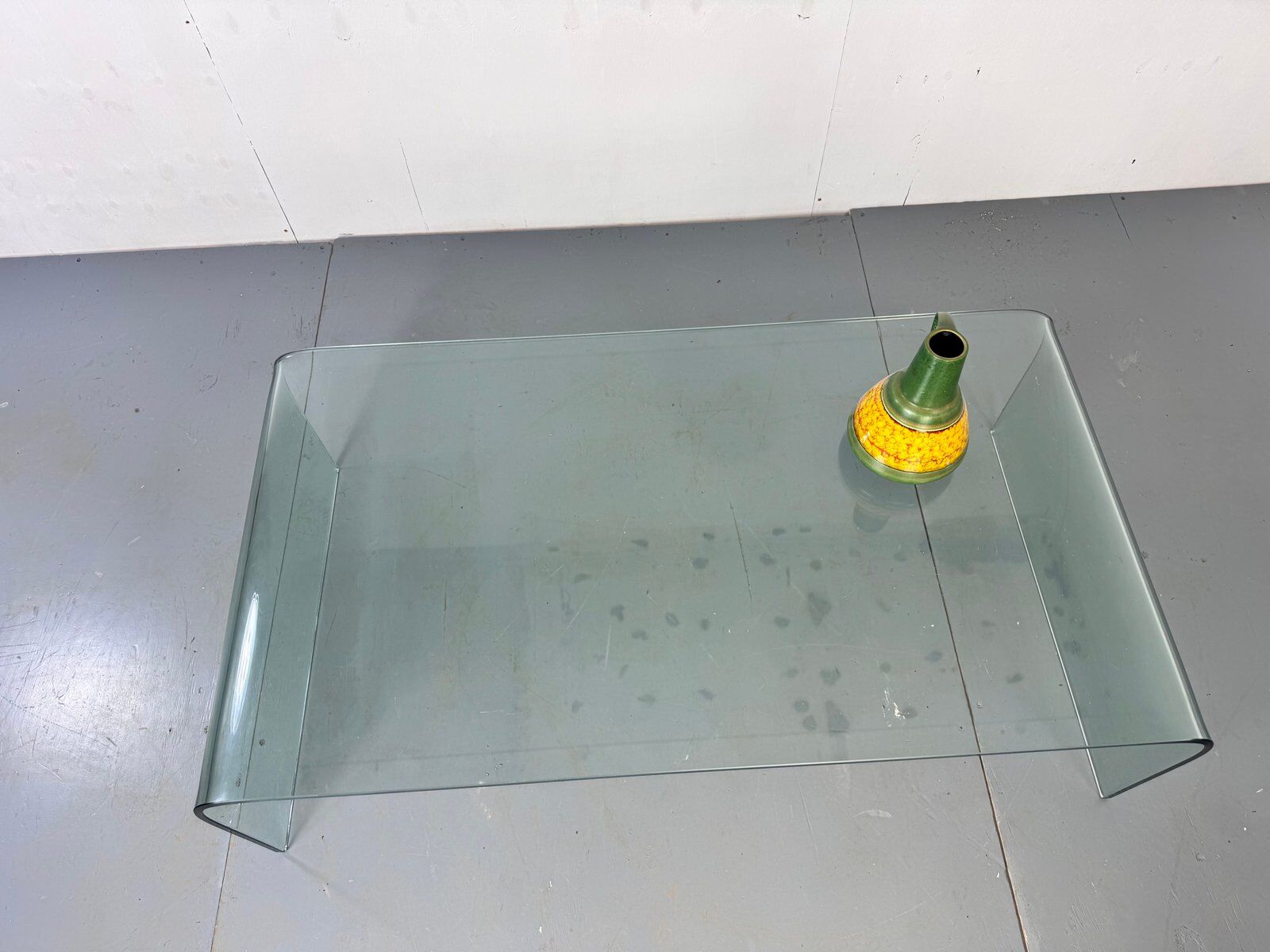 Modern Italian glass waterfall side table attr  Fiam, 1980s