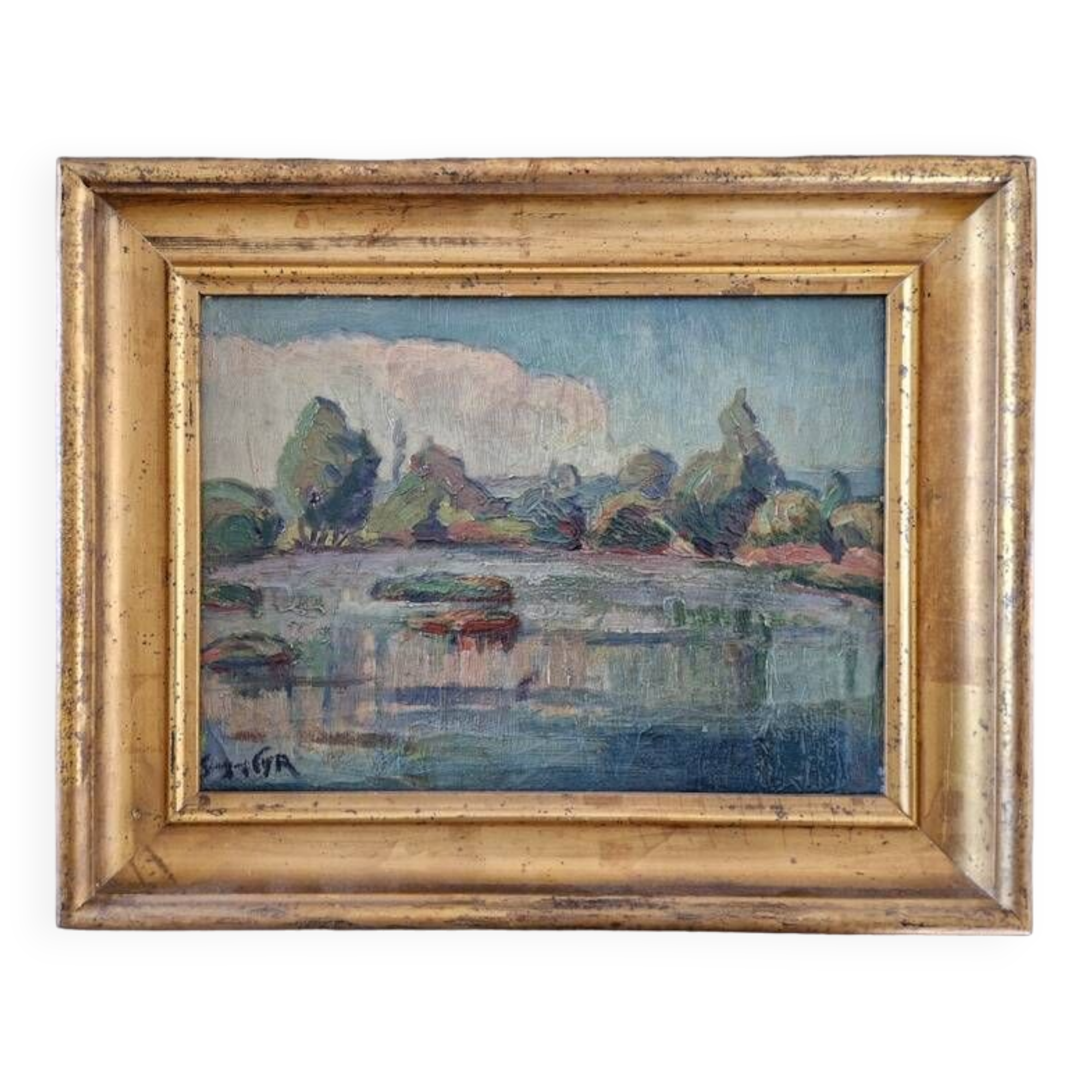 Georges Albert CYR (1880-1964) - Oil on canvas - "Lacustrine landscape" - Signed lower left
