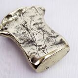 Mid-century bronze or brass vase with herbarium decoration