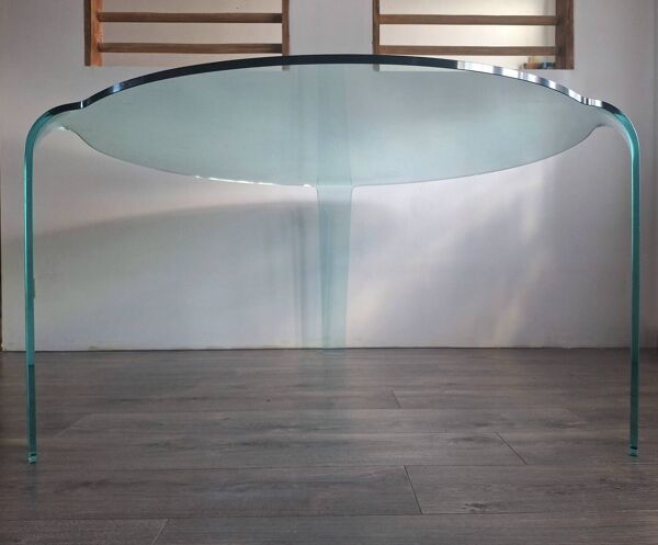 Table tripode en verre Fiam pour Roche Bobois