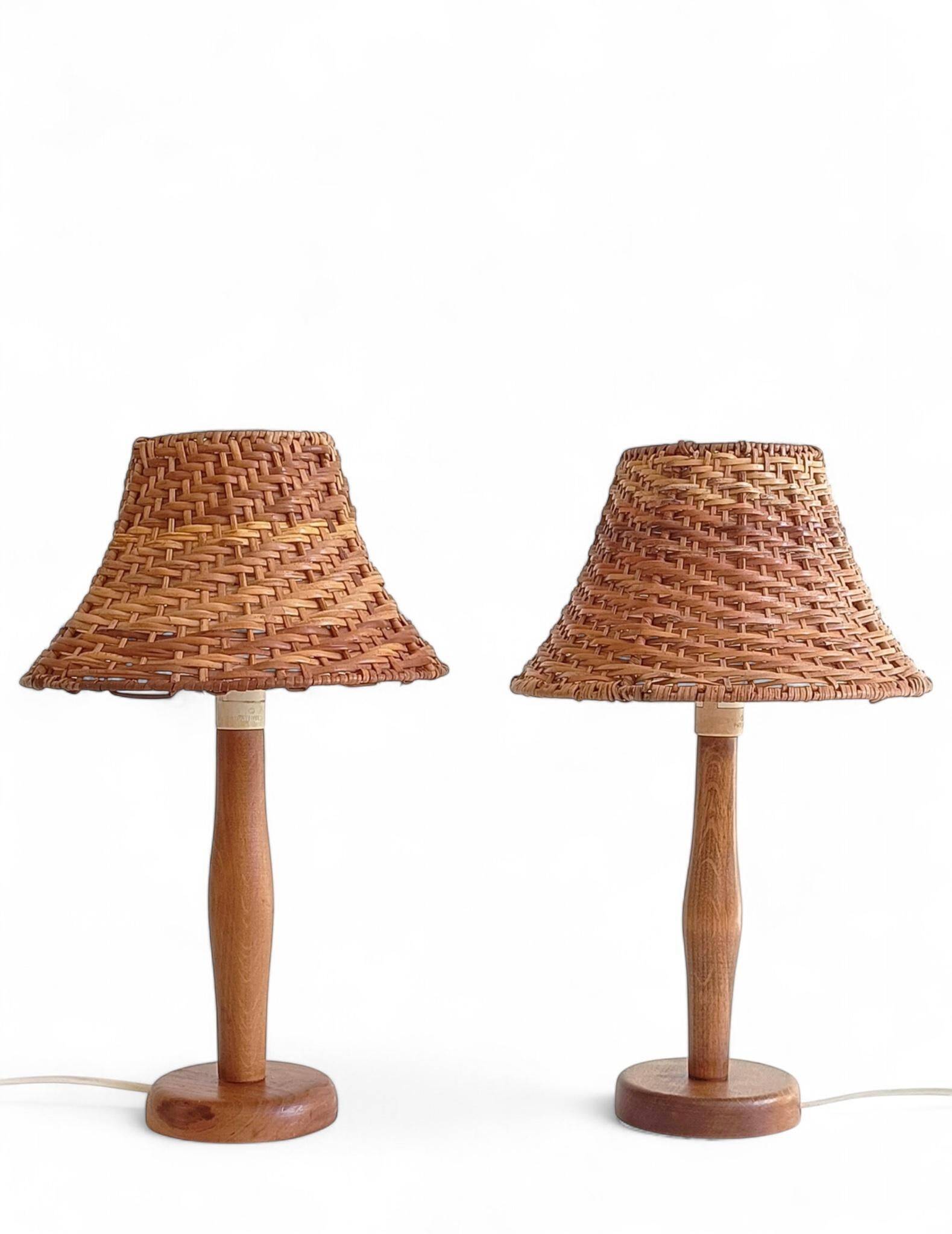 Pair of 1960s Swedish Pine Table Lamps by Ikea — Mid-Century Organic Modern