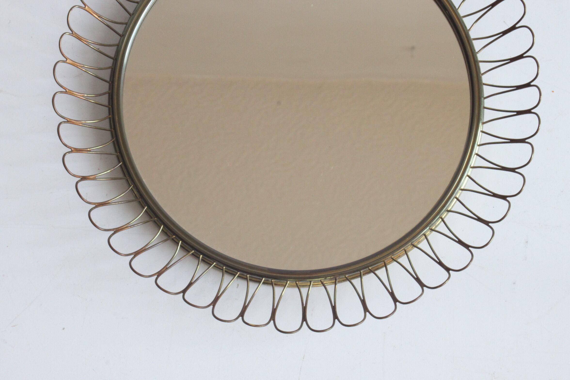Brass loops mirror by Josef Frank for Svensk Tenn, Sweden 1950s.