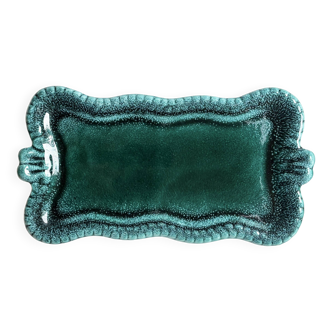 Plat à cake céramique verte