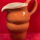 Unusual Pitcher Ceramic in stoneware or glazed earth Signed EL