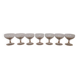 Set of 7 vintage engraved champagne glasses