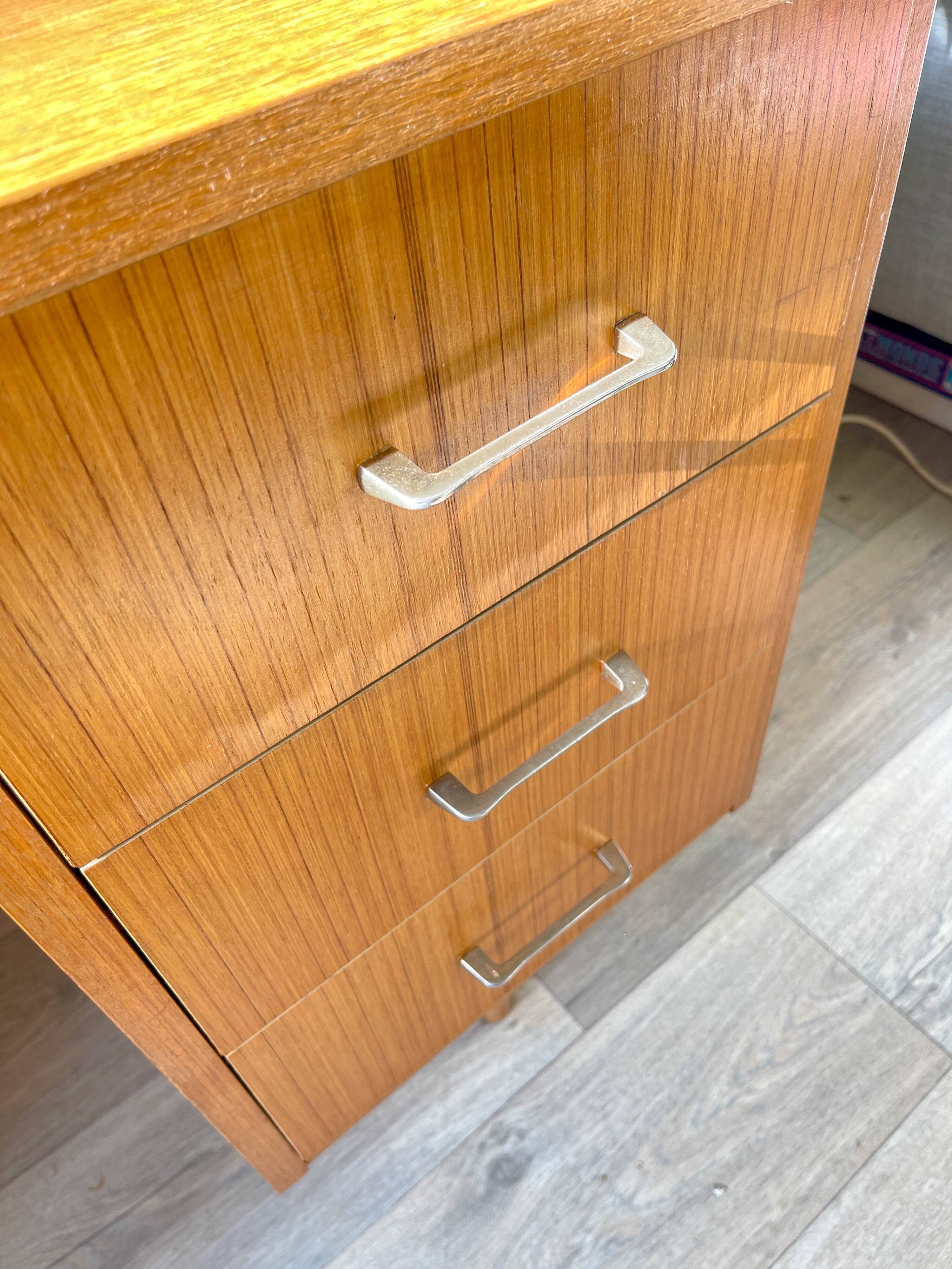 Vintage Scandinavian Formica Desk with 3 Drawers from the 70s