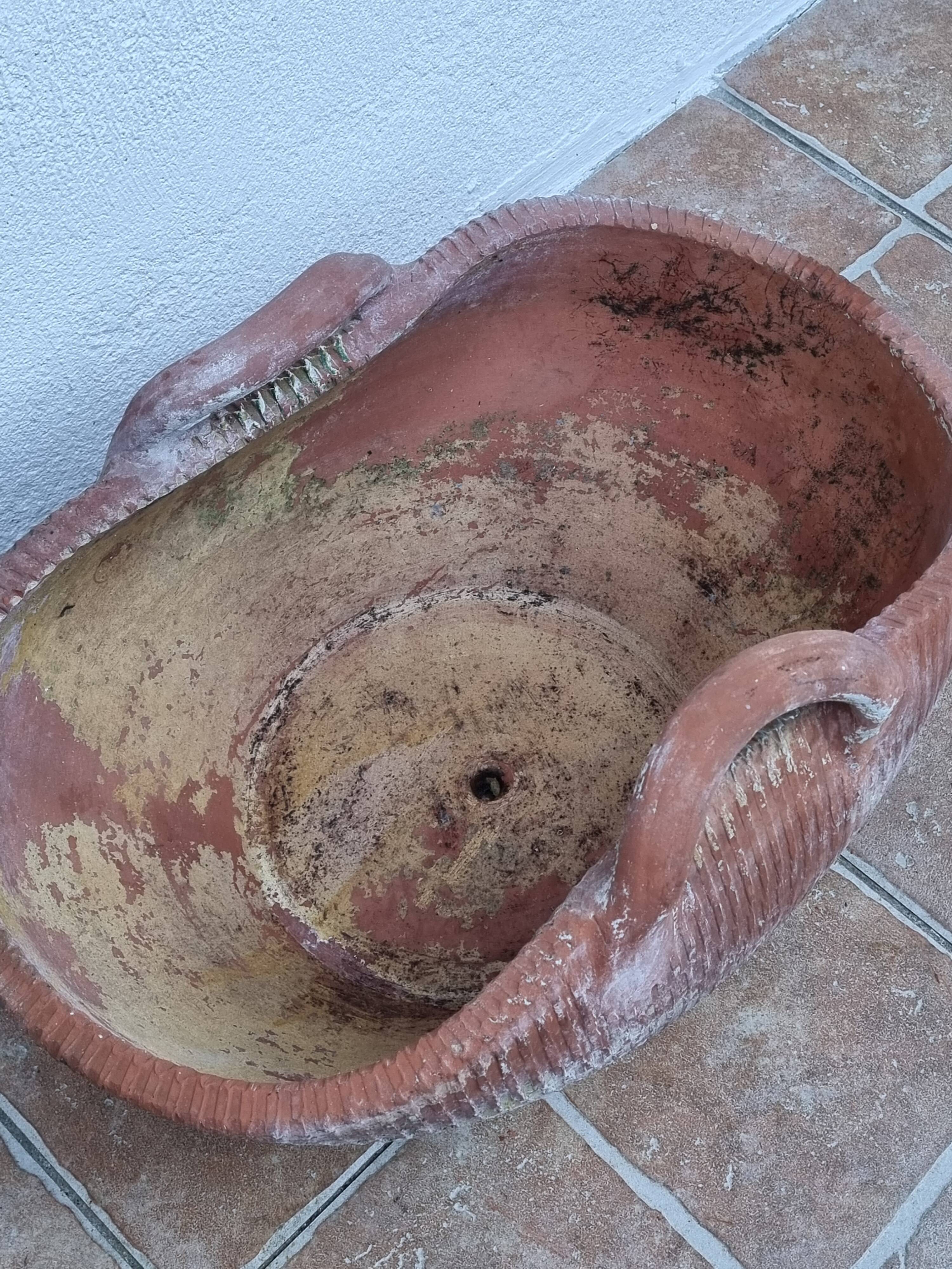 Terracotta planter "basket" with handles, 50 cm