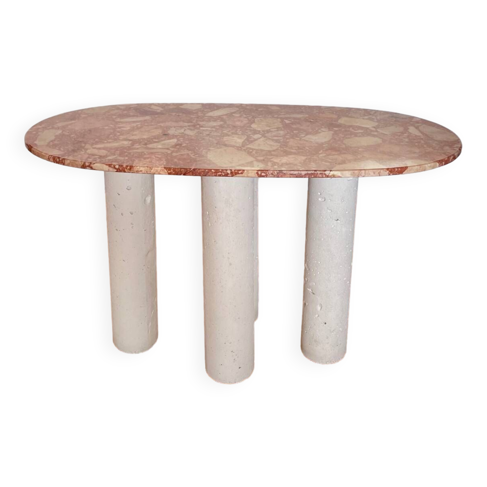 Table basse marbre rose et béton
