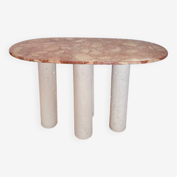 Table basse marbre rose et béton