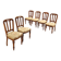 Antique walnut chairs with upholstered seats in fabric, Italy, late 19th century.