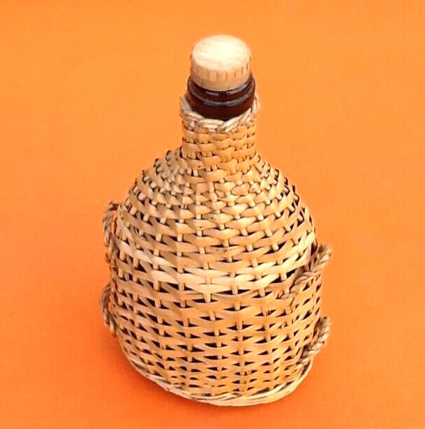1940s Bottle Woven natural wicker