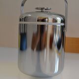 chrome metal ice bucket or elephant ice cubes made in Japan vintage 1970