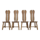 4x Brutalist Dining Chair in Oak by De Puydt, 1970s
