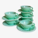 Six opaline cups
