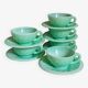 Six opaline cups