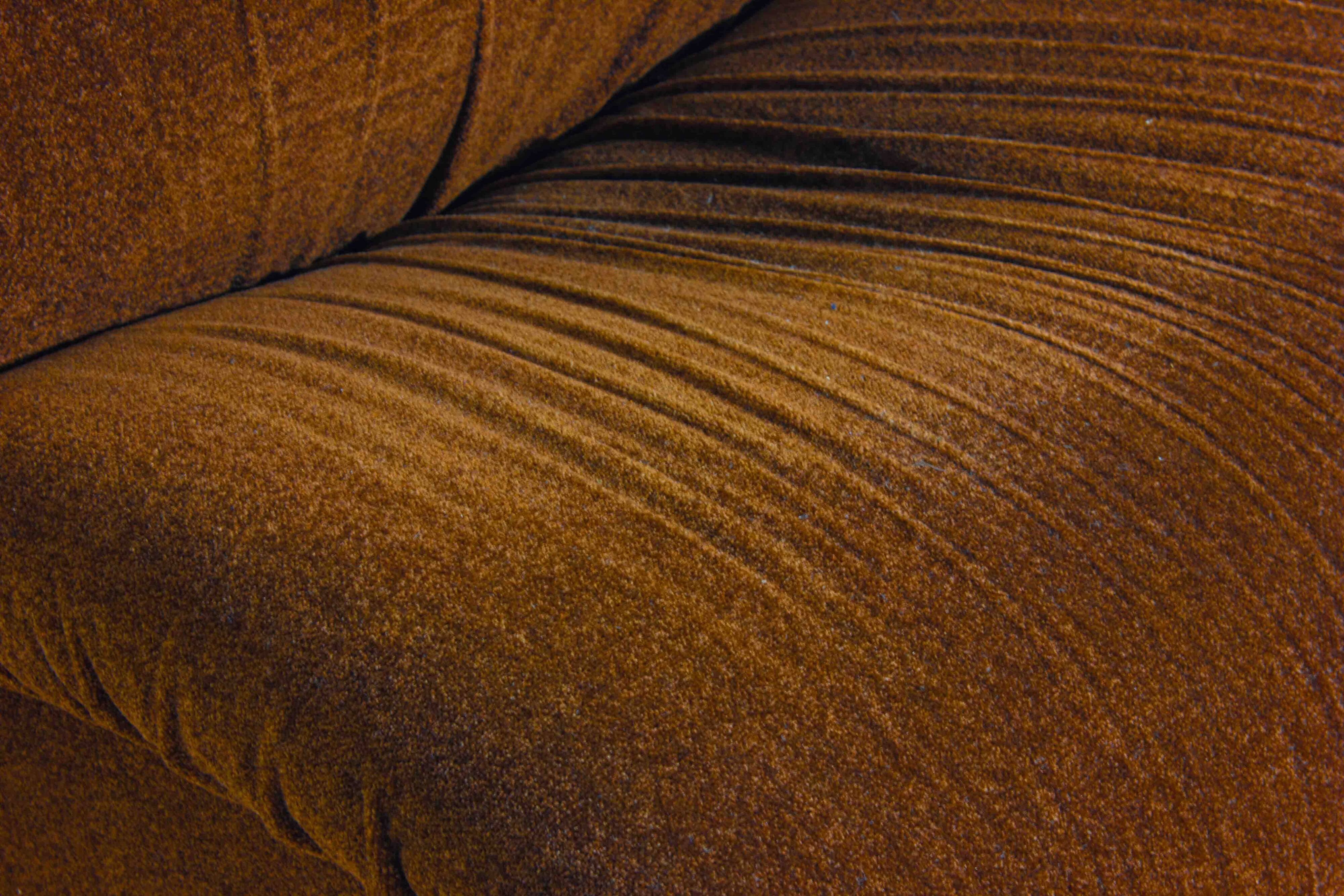 Modular sofa in rust brown velvet by Doimo, 1970s