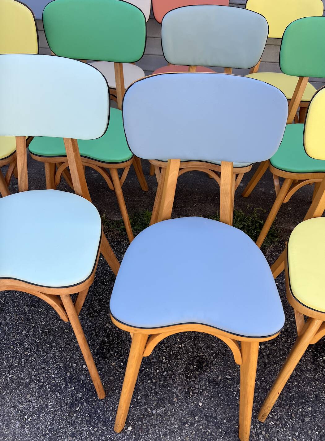 (lot) 14 Heart Compass Multicoloured Chairs