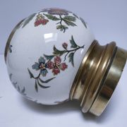 round vase earthenware brass decorated with flowers and insects early 20th century