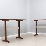 Vintage wood and formica desk/table 1950, set of 2