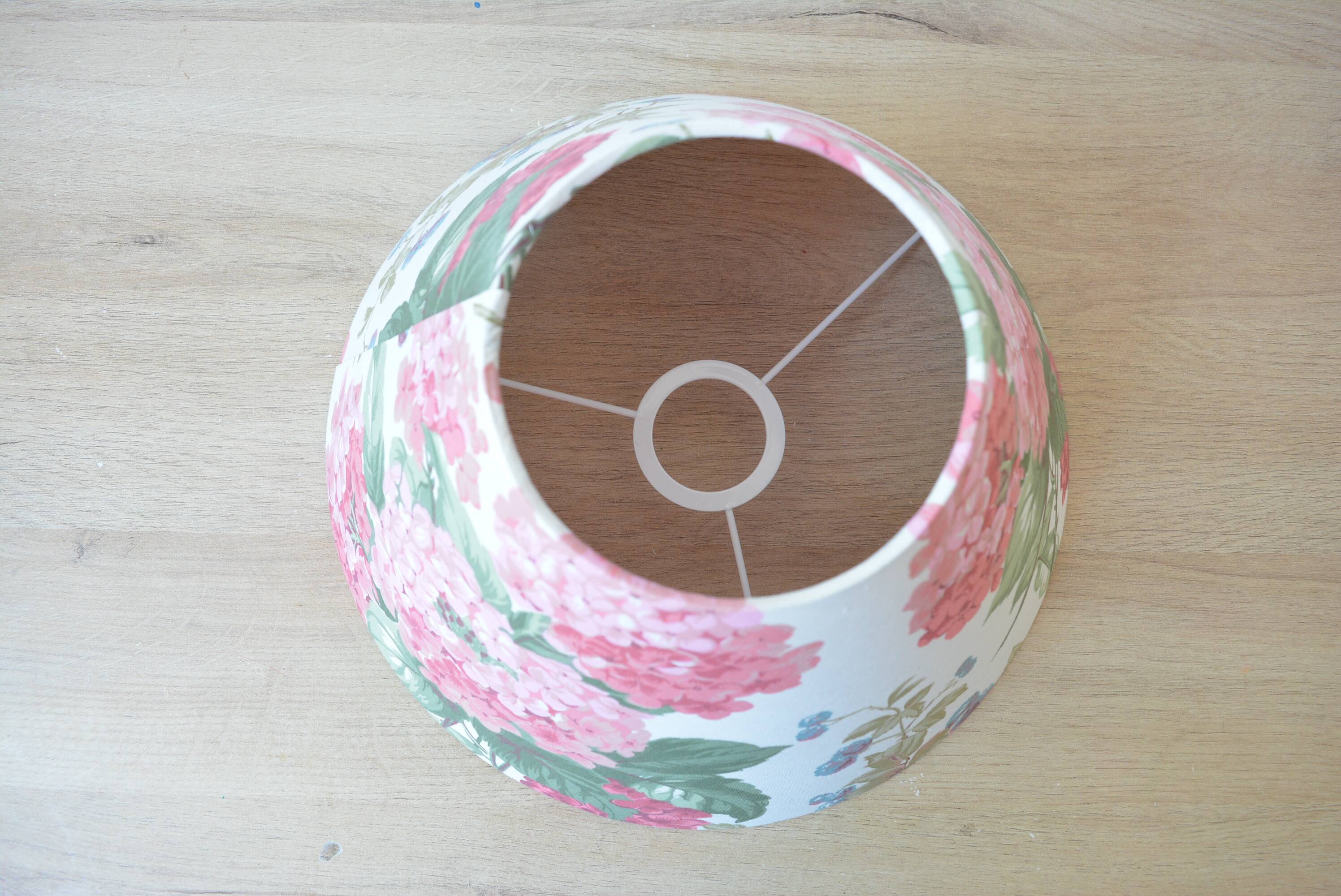 Vintage English hydrangea fabric lampshade