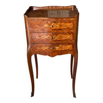 Louis xv style marquetry bedside table