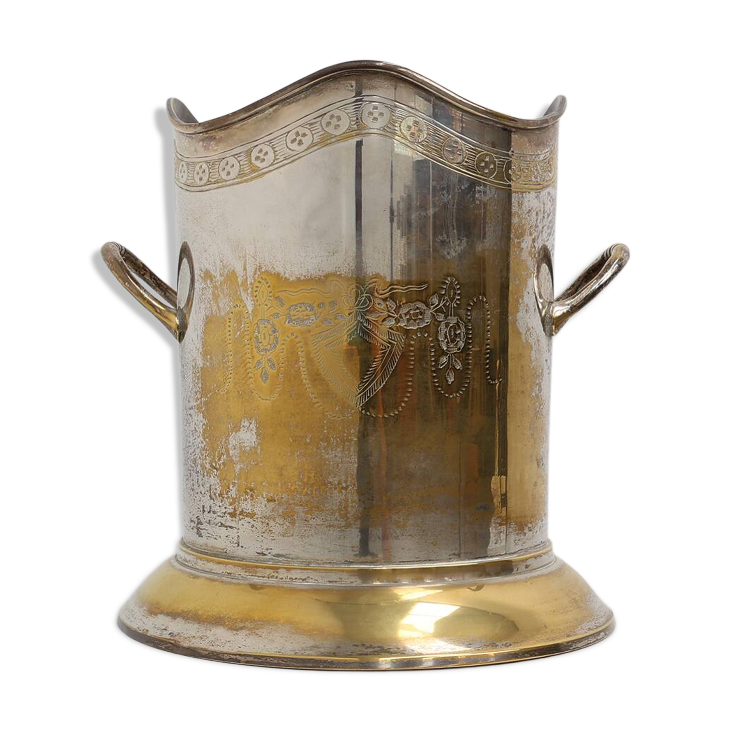 Antique Silver-Plated Copper Champagne Bucket, France, circa 1900